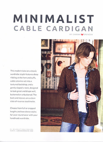 Carina Spencer - Pattern - Minimalist Cable Cardigan